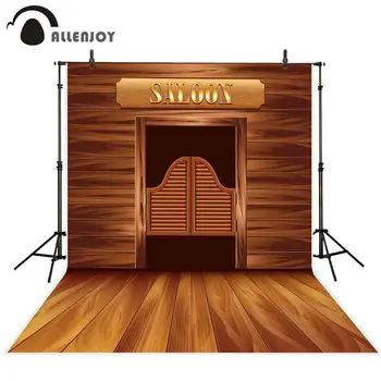 

Allenjoy backdrop for photo western cowboy wood door counrtyside background photo shoot props photobooth studio photocall