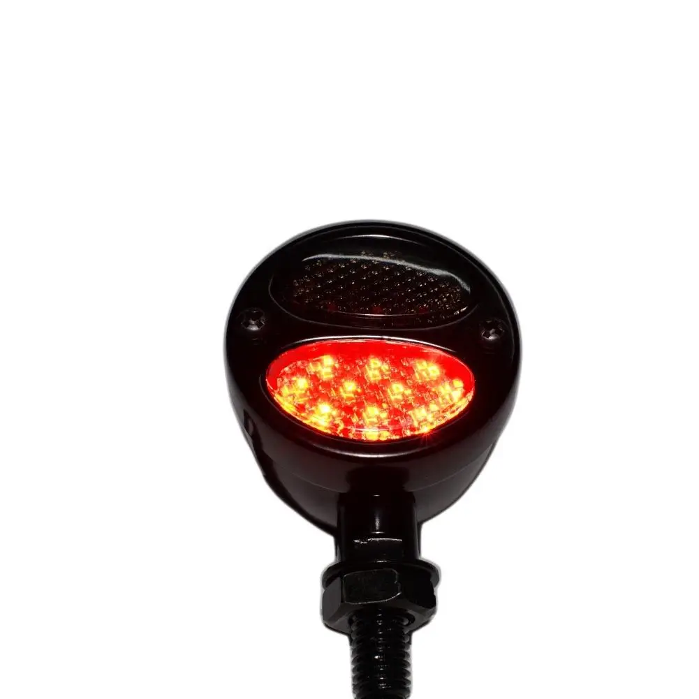 12V   Red+Yellow LED Motorcycle Bullet Turn Signal Running Brake Light Chrome
