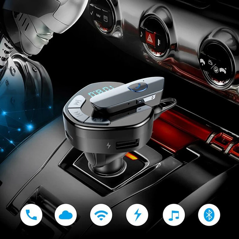 Car MP3 Player Handsfree FM Transmitter Wireless FM Modulator Bluetooth Adapter Car Charger Music Player Handsfree Car