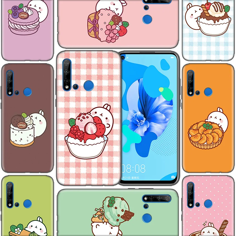 

Coque Fall Funda Cover Cases For Huawei P9 P10 P20 P30 Mate 10 20 30 Lite Pro P Smart 2019 2017 kawaii Tea with Molang Cupcake