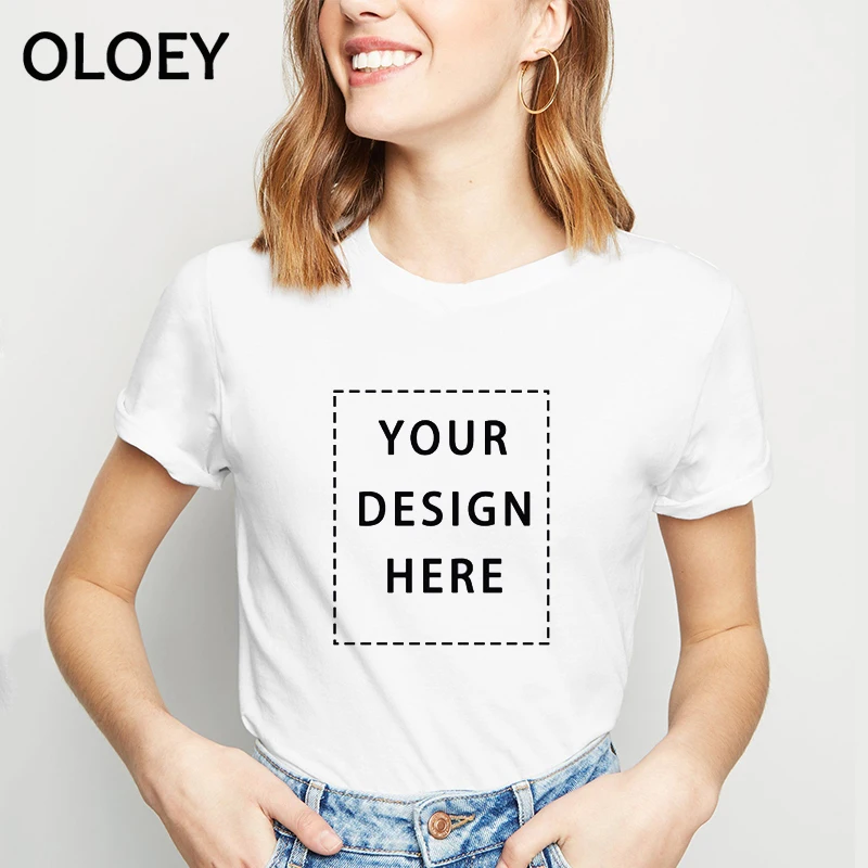 

2019 Summer Female T-shirt personalized customizaed Your Own Custom Text Name Message or Image Unisex Casual T-Shirt Tops Tee
