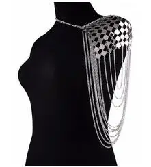 Новое поступление, B739, женская сексуальная цепь для тела, преувеличенная цепочка на плечо, многослойная золотая богемная цепочка на плечо, ювелирные изделия - Окраска металла: One Shoulder Silver