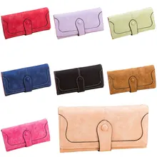 2016 Trendy Nubuck leather wallet women coin purse bag female clutch bag dollar price long wallets carteira 88 WML99