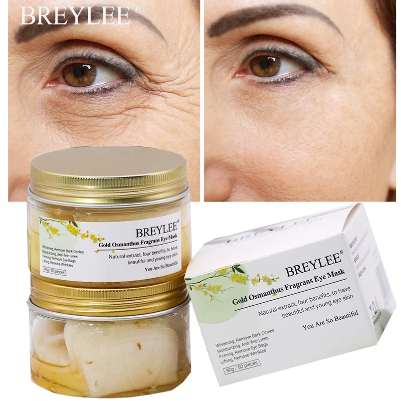 

BREYLEE Gold Osmanthus Fragrans Eye Mask Collagen Gel Eye Patch Face Skin Care Remove Dark Circles Lifting Firming Serum 50pcs
