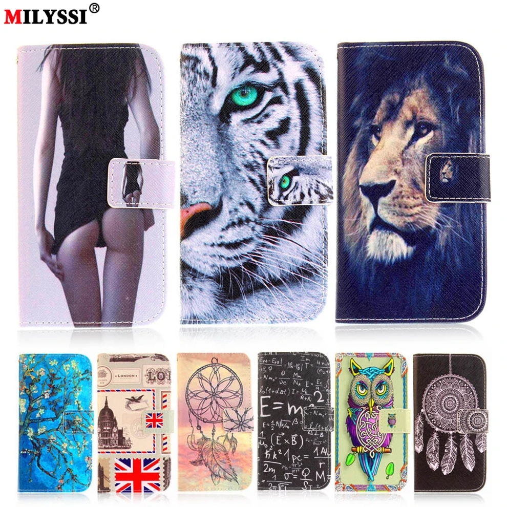 

Luxury Side Print Leather Phone Case for Samsung Galaxy S3 S4 S5 S6 S7 S8 mini Edge Plus Flip Cover with Card Slots Phone Shell