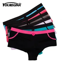 Youregina calcinha de algodão feminina, roupa íntima feminina de cintura baixa respirável 6 pçs/lote m g gg