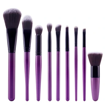 

Stylish 9 Pcs Soft Nylon Face Eye Lip Makeup Brushes Set