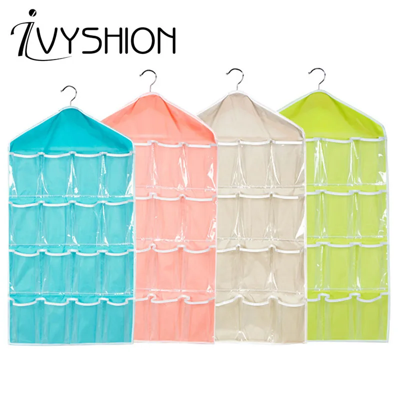 

IVYSHION 16 Grids Multicolor Sundries Storage Organizer Wardrobe Shoe Storage Bags Cover Case Dustproof Covers Home Protector