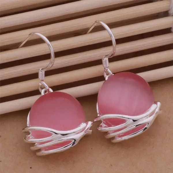 

opal AE123 Hot 925 sterling silver opal earrings , 925 silver fashion jewelry , Dark red /bzaakqha ajmajata