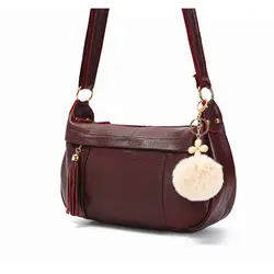 Модная кисточка натуральная кожа сумки-шопперы для женщин Роскошные сумки женские черные сумки дизайнерские воловья сумка на плечо