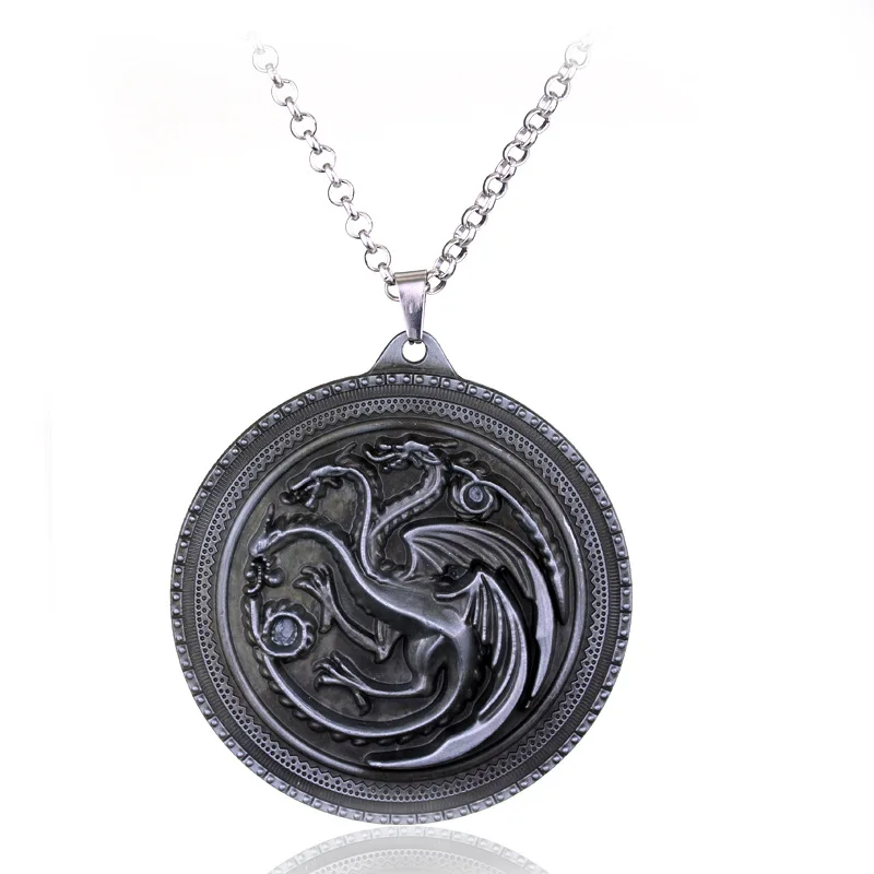 Weight 40g Game of Thrones Stark Family Goshawk Head Badge Wolf Chain Necklace Pendant Men Women Jewelry