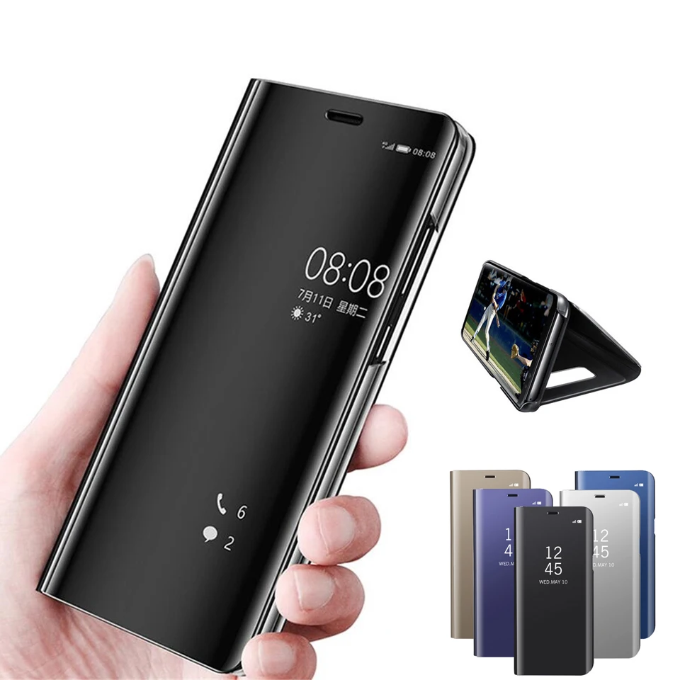 

For Huawei Mate 20 Lite Case Flip Smart View Mirror Cases For Huawei Mate 20 Pro X SNE-LX1 Case Leather TV Stand Phone Coque