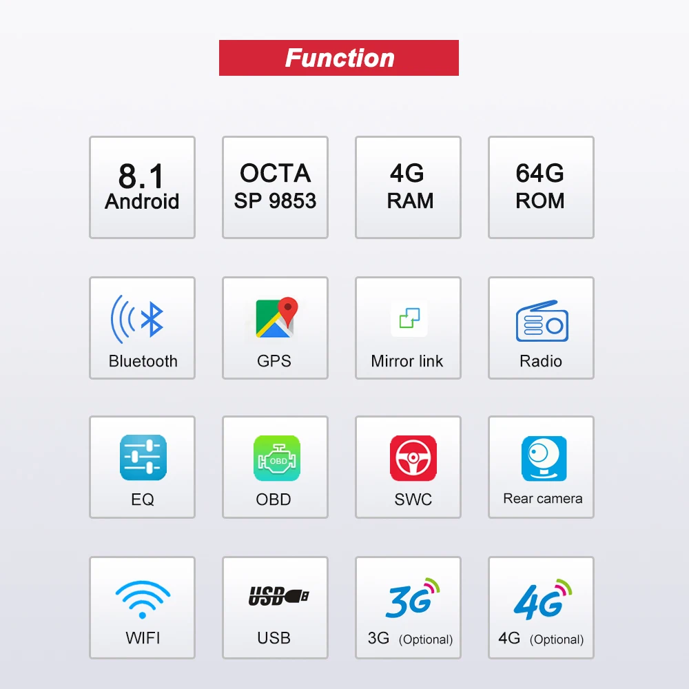 Best Bonroad Android Car Multimedia Video Player For Corolla Car Video DVD Player  Rds GPS Navigation bluetooth  RAM 4G ROM 64G 1