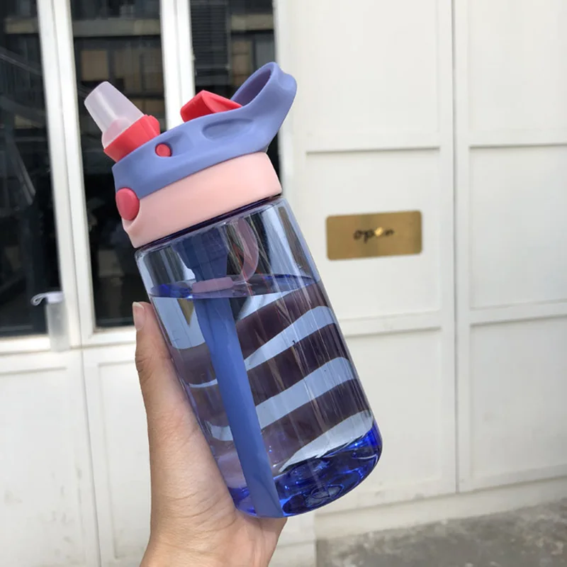 

Baby Water bottle for Children Kids With Straw lid Eco friendly Hiking Plastic My Kids bottle