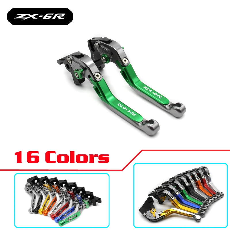 

Laser Logo Green&Titanium CNC Adjustable Motorcycle Brake Clutch Levers For Kawasaki ZX6R ZX-6R ZX 6R 2000 2001 2002 2003 2004