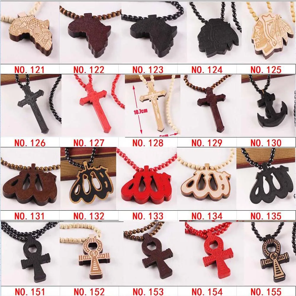477 Differents Style Wood Necklace A Lot of Style Good Wood Necklaces Wood Jewelry Hip Hop Necklace Wholesale