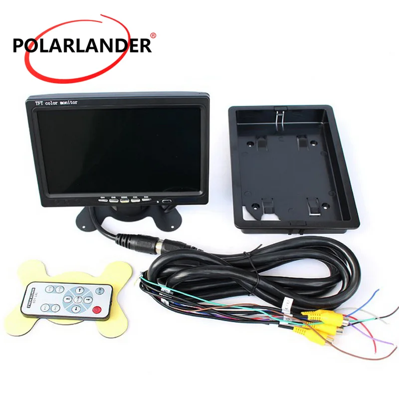 

DC12V-24V 7" LCD 4CH Video input Polarlander Car Video Monitor For Front Rear Side View Camera Quad Split Screen 6 Mode Display