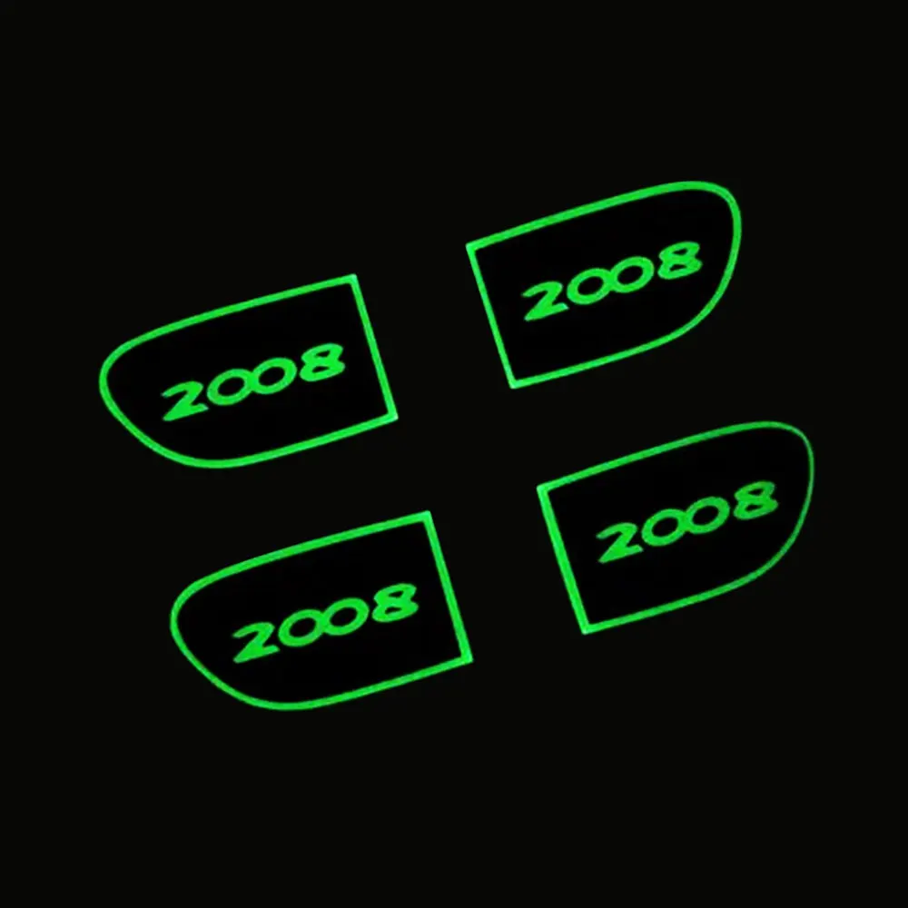 

4 PCS/SET Car Inner Door Handle Bowl Sticker for Peugeot 2008 2014 - 2017 Car Interior Accessories Luminous Hand Bowl Trim
