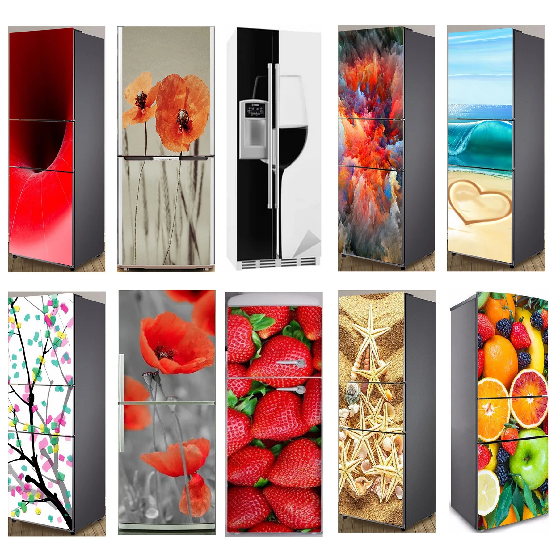 3D фрукты овощи самоклеющиеся посудомоечная машина холодильник замораживание стикер детский художественный Холодильник Дверь обои-покрытие