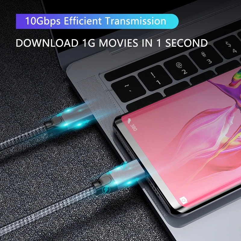 IHaitun роскошный 100 Вт кабель типа C для type 5A QC 3 0 4 USB 1 Gen2 10 Гбит/с быстрое зарядное