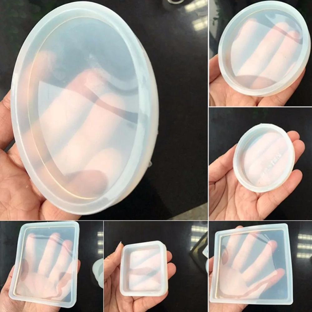 

Hot 1Pc DIY Clay Plate Mold All-glossy Finish Free Polish Clay Tools Square Round Oblong Rectangle Oval Different Size For 2019