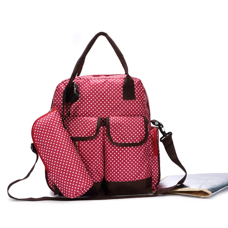 

2018 Large Capacity Multifunction Fashion Dots Mummy Maternity Nappy Backpack Outdoor Traveling Diaper Bags for Mummy
