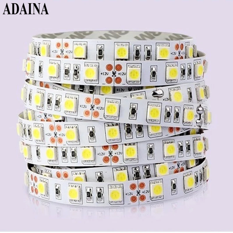 SMD3258 60 чипов/м 5 м/лот Светодиодная лента IP 65 DC 12V Диодная Теплая/холодная для