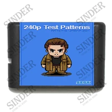 240p тестовые шаблоны 16 бит MD игровая карта для sega Mega Drive для Genesis