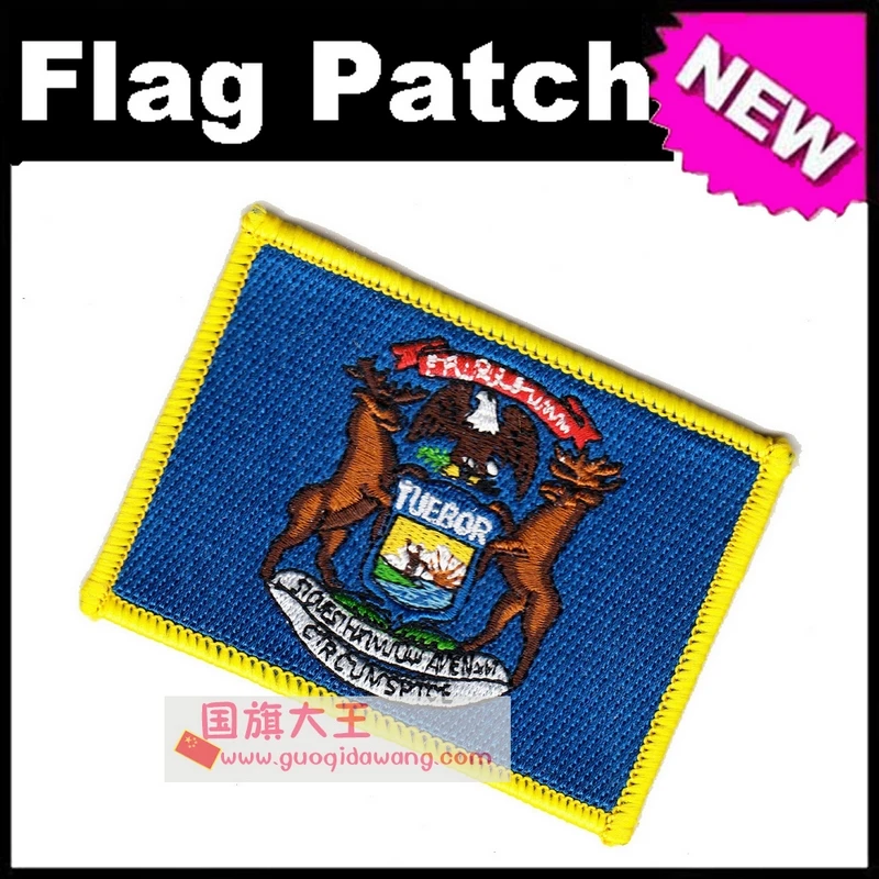 Michigan Flag Embroidery Patches The United States of America USA State