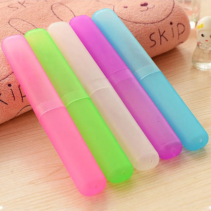 

Toothbrush Tube Cover Case Toothbrush Protect Case Household Travel Portable Dustproof Toothbrush Case Box Random Color