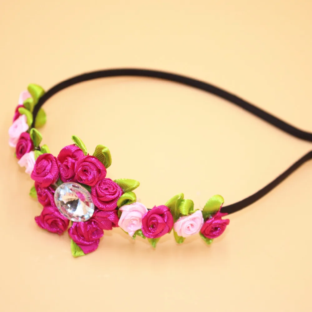 

Rhinestone Flowers Hairband Leaves Headbands Decorative Wreaths Hair Band for Women Boutique Head Band Girl Hair Accessories