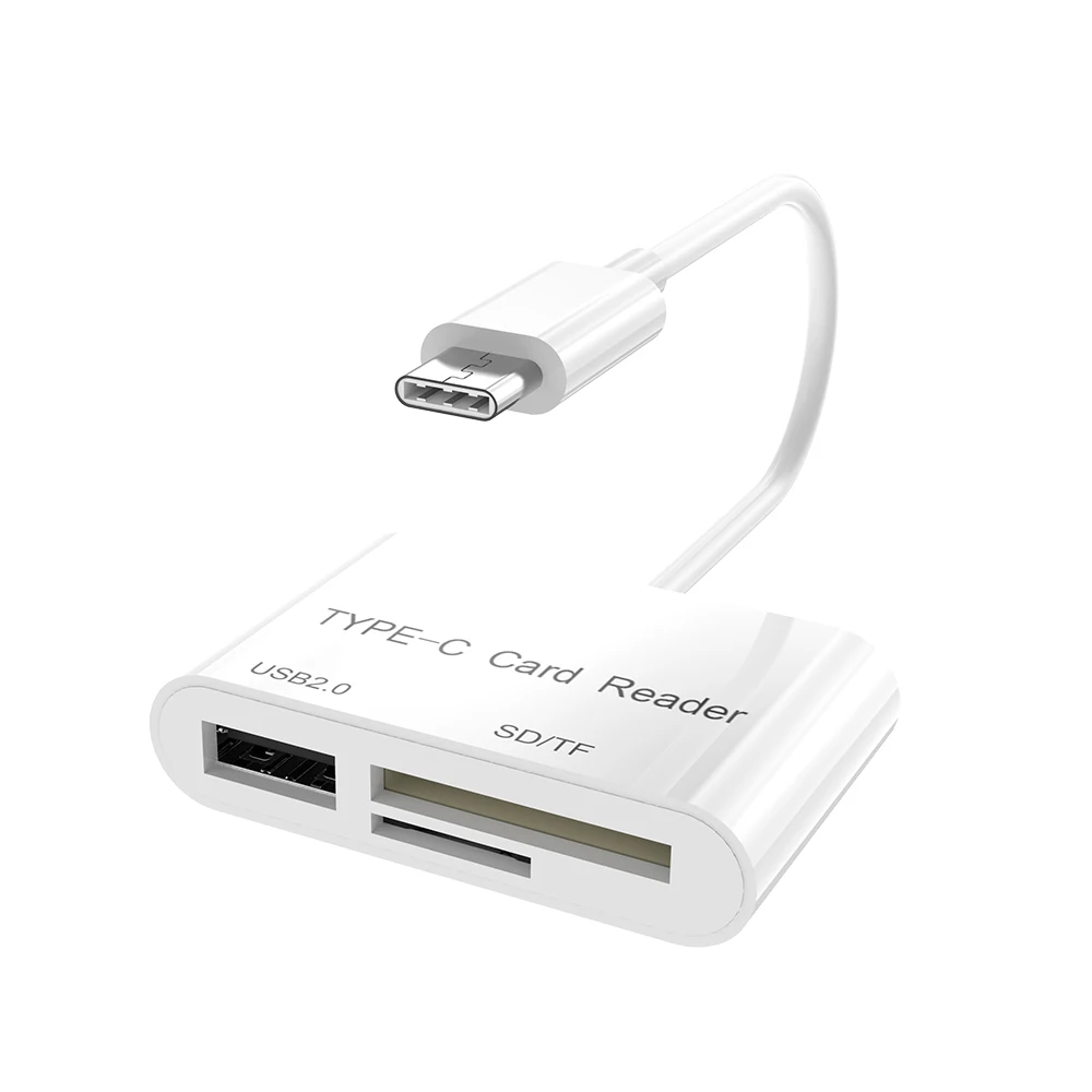 3 в 1 USB кард ридер адаптер type C кабель SD/Micro SD TF подключение камеры смарт карта