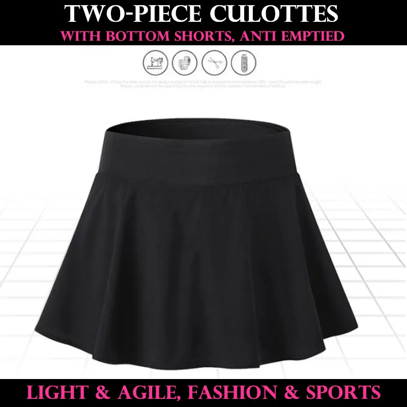 100 P Для женщин и девочек юбка в школьном стиле, анти опустели типа спортивных Повседневное Мини Короткие юбки из двух частей брюки с