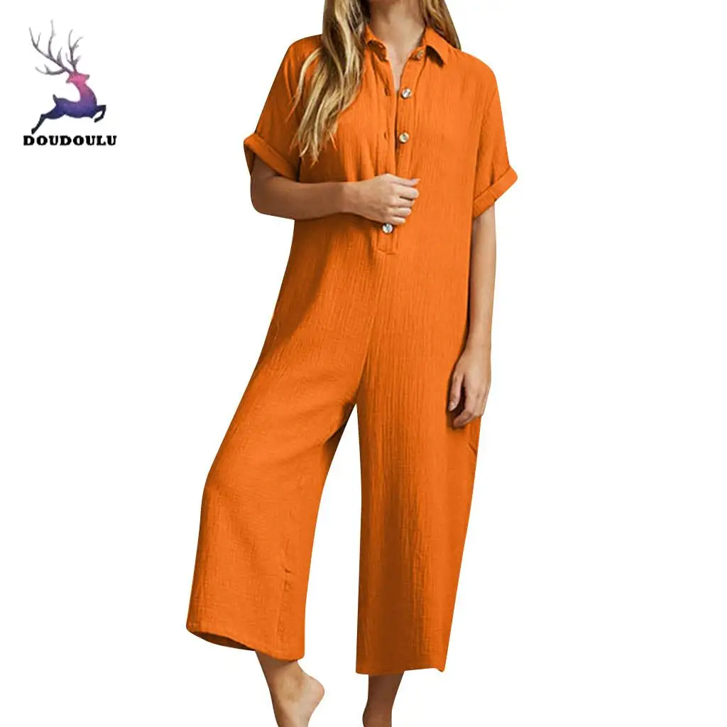 

DOUDOULU Women's Oversize Casual Solid Harem Pants Loose Trousers Jumpsuit ladies jumpsuits rompers Long Trousers #SS
