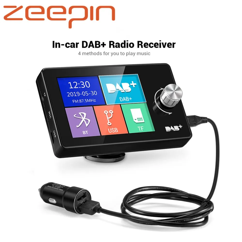 ZEEPIN DAB+ Receiver 2.8 Inch LCD Screen Mini Digital Radio With 3M Antenna Hands-Free Call Stereo Output In-Car | Автомобили и