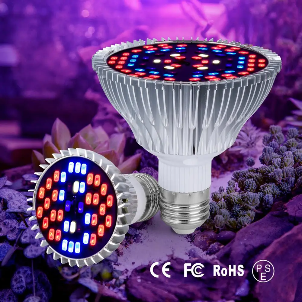 

E27 LED Grow Light Full Spectrum 30W 50W 80W LED Plant Growth Lamp 220V UV Light Indoor LED Bulb Seedling Phytolamp 110V 5730SMD