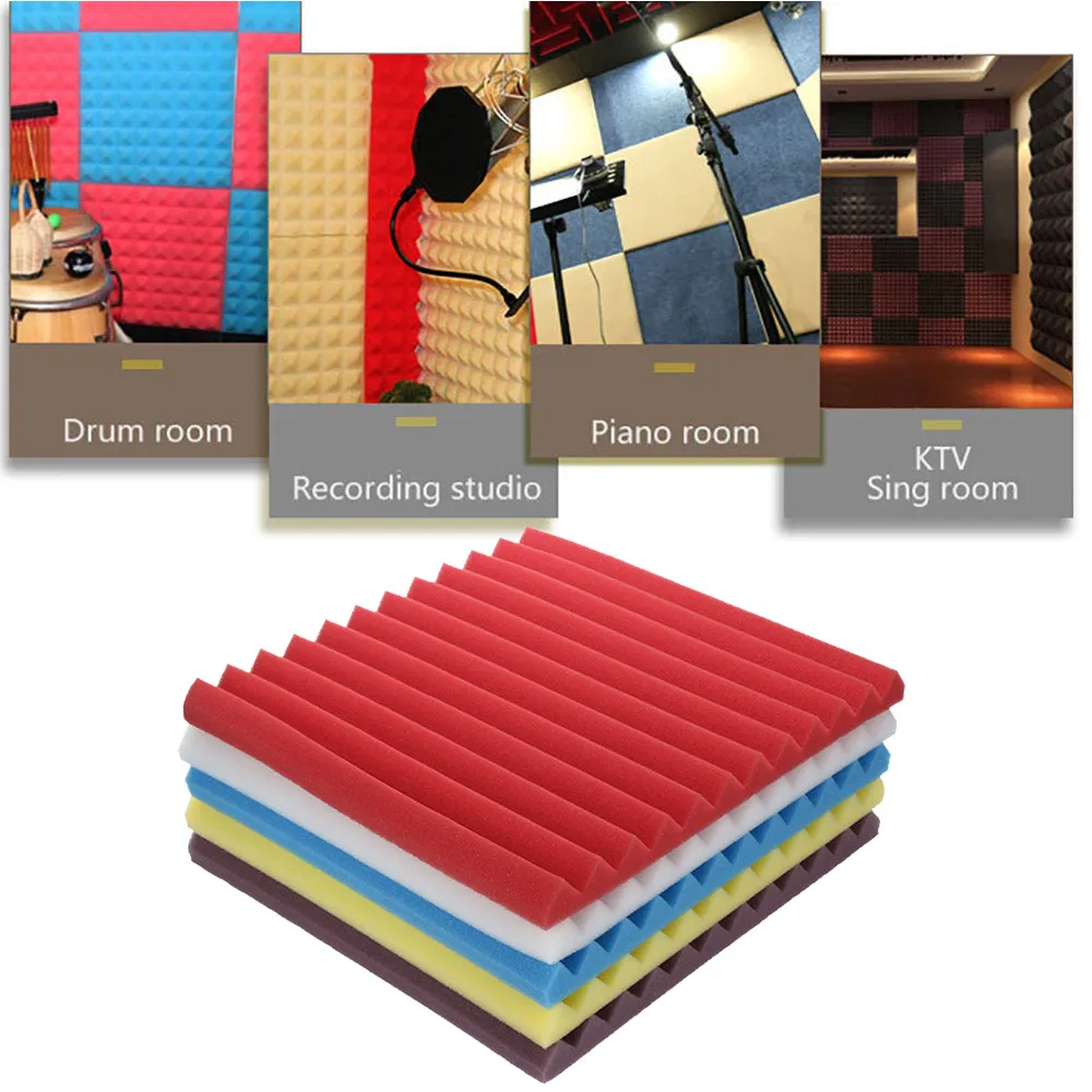 

30*30*2.5cm Soundproofing Foam Studio Acoustic Foam Soundproof Absorption Treatment Panel Tile Wedge Polyurethane Foam