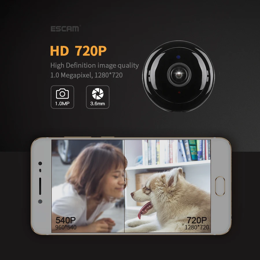 ESCAM Q6 кнопка Wi Fi мини ip камера для дома 1.0MP HD 720 P Onvif 2 4 P2P охранного видеонаблюдения