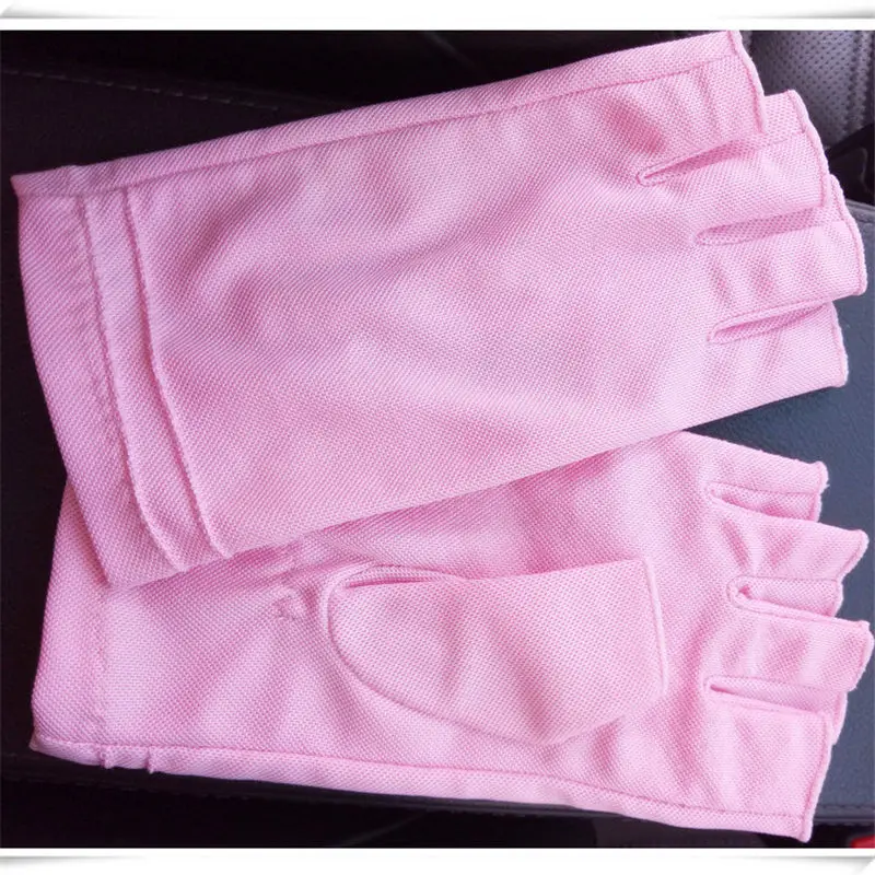 Противоскользящие перчатки с полупальцами унисекс, летние дышащие впитывающие пот перчатки с защитой от солнца, мужские и женские варежки SZ005W - Цвет: pink