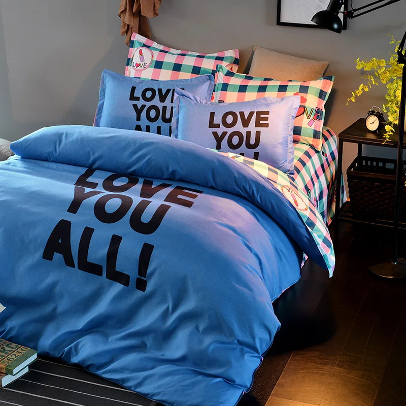 

Cotton Bedding Sets Stripe Duvet Cover Bed Set Geometric Bedding Sets Comforter Set Pillowcases Lattice Sheet housse de couette