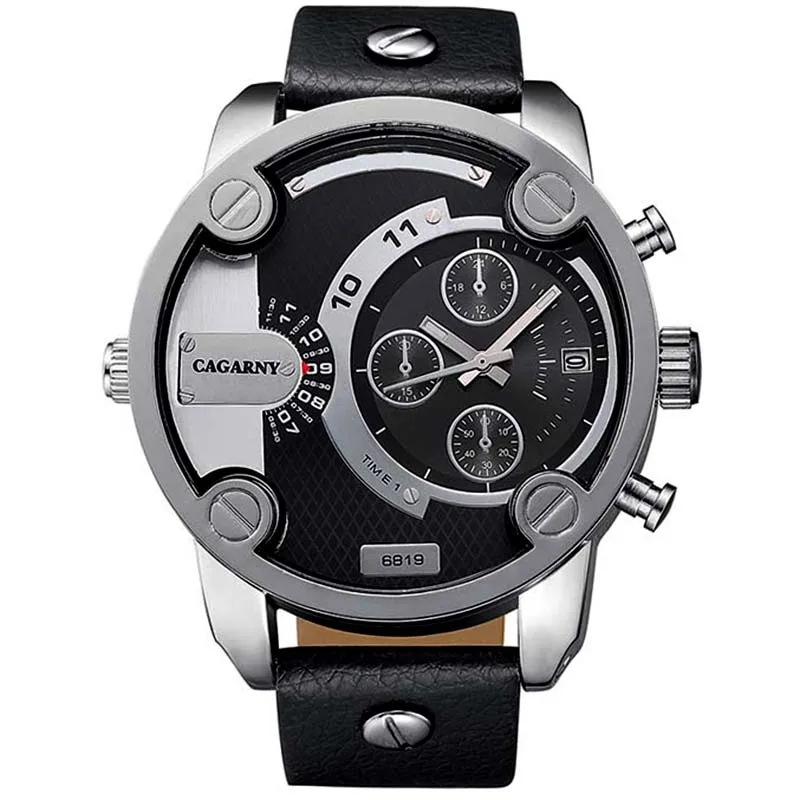 Skup Męskie zegarki kwarcowe luksusowe CAGARNY zegarki męskie klasyczne data skórzany męski zegarek zegar męskie zegarki sportowe Relogio Masculino