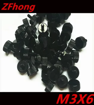 

20PCS M3*6 Black aluminum knurled Thumb hand tighten screw