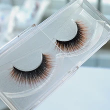 Purple Chocolate Color 100% 3D Mink Strip Eyelashes Hand Made Type Individual Eyelashes Extension