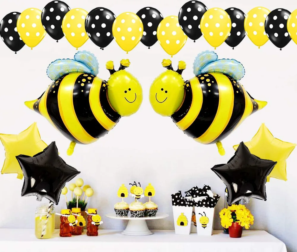 

Bumblebee Party Decoration Bumble Bee Balloons for Honey Bee Themed Birthday Party Baby Shower Supplies