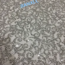 Сияющий Блеск Блестки приклеены CiCi-111682 вышивка африканским тюлем ажурная ткань
