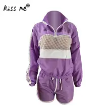 Комплект спортивной одежды из двух предметов, женский спортивный костюм, прозрачные Спортивные шорты, открытый фитнес-беговой костюм, леггинсы для тренировки энергии