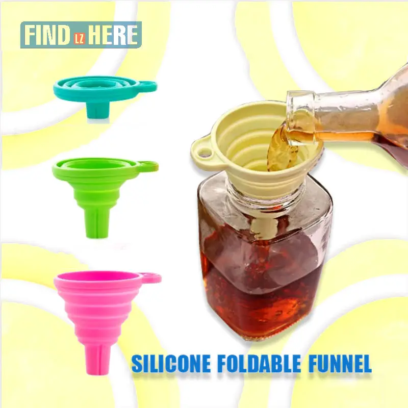 

Kitchen Funnel Small size Collapsible Silicone Funnel Household Liquid Dispensing Mini Funnel Hopper Kitchen tools *NF