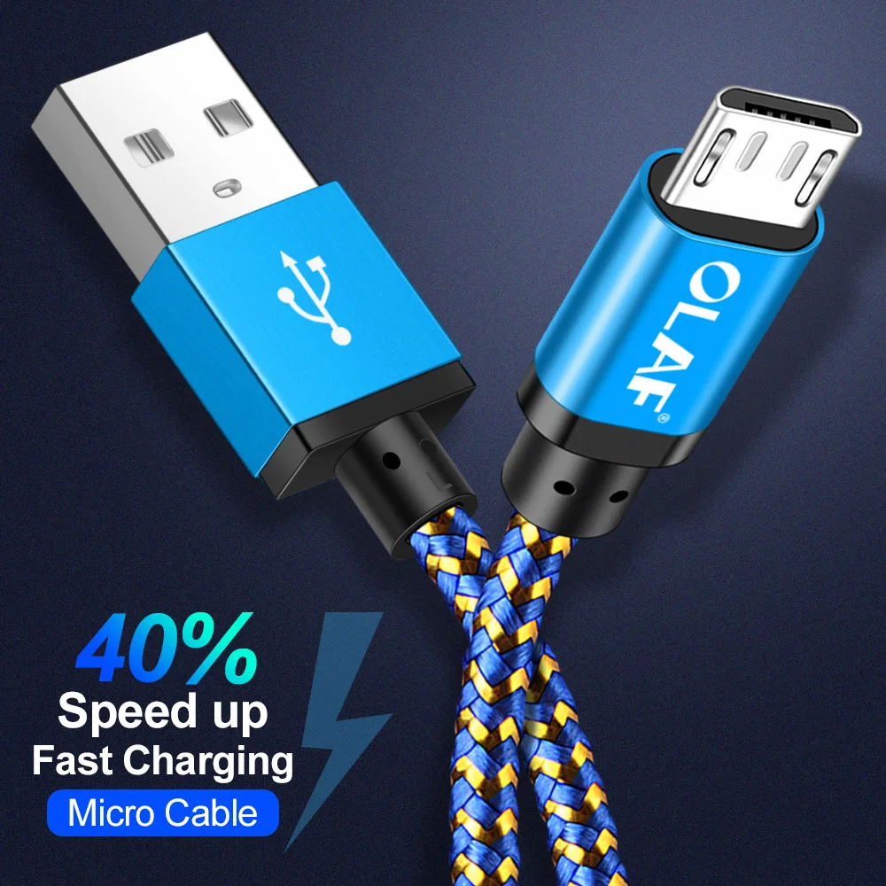 Олаф микро USB кабель 1 м 2 м 3 м 2A нейлон быстрое зарядное устройство USB кабель для передачи данных для samsung Xiaomi LG Android мобильный телефон usb кабель для зарядки