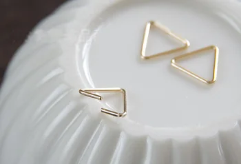 

IB5523 Gold filled pening ring connection Triangle pendant head 10mm 10pcs not fade diy jewelry accessories