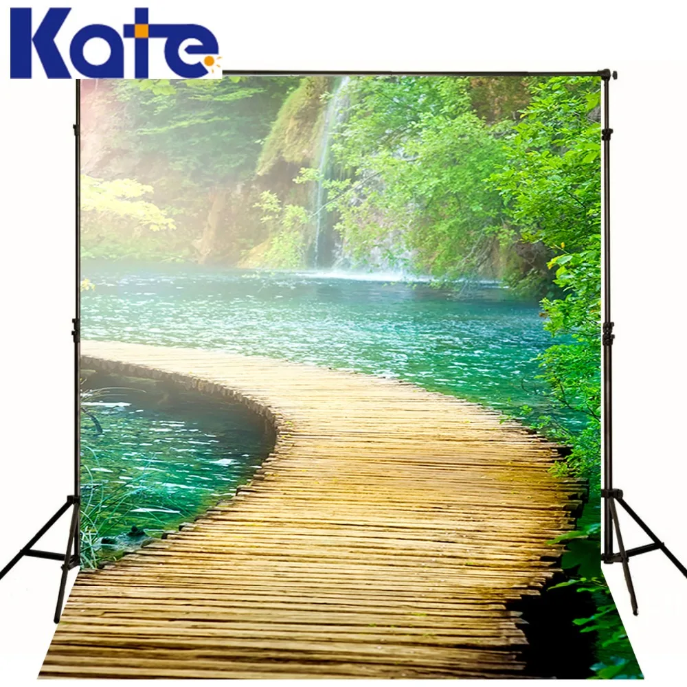 Kate Digital Printing Photography Wood Floor Backdrops Retro River